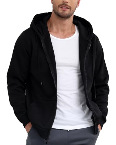 JIHUILAI Men's Fleece Hoodies with Zipper Lightweight Long Sleeve Active Mens Jackets Sports Full Zip Sweatshirts, S-3XL3