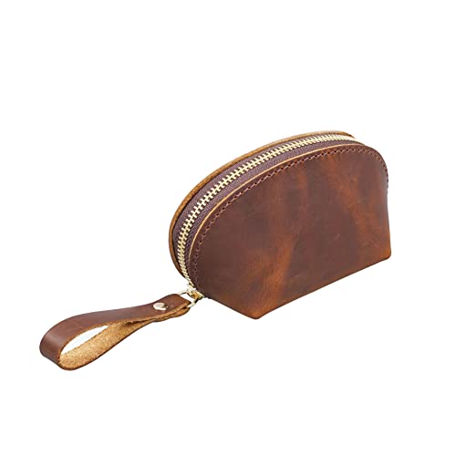 1 Pcs Leather Mini Medieval Coin Pouch, Coin Organizer, Change Holder, Cute Genuine Leather Coin Purse,Leather zipper Pouch for Men & Women