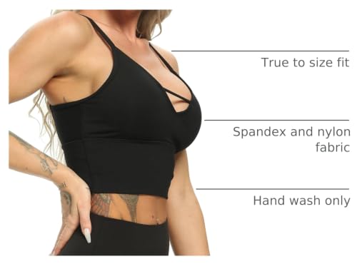 Image of SEASUM Women's Longline Sport Bra Seamless Yoga Crop Top Medium-Low Support Workout Bra