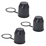 USO: 1 x tapa protectora de plástico negro para el perno de la bola, con anillo de retención, para todos los ganchos de bola de hasta 50 mm (2") de diámetro.