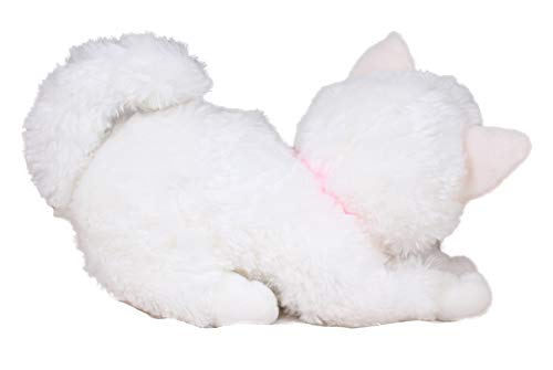 Image of Tickles Cute Laying Cat Glitter Eye Soft Stuffed Plush Animal Toy for Kids Birthday Gift (Color: White Size: 25 cm)