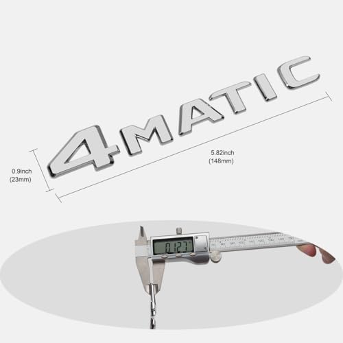 Image of 4-Matic Emblem 3D ABS Trunk Logo Badge Decoration Gift (Chrome Silver) Compatible for Mer-CED-ES-Be-nz Accessories (A1)