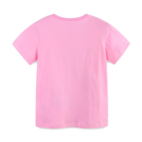 Image of HILEELANG Toddler Girl Summer Short Outfit Sets Cotton Short Sleeve Tops Tees Shorts Clothing Sets