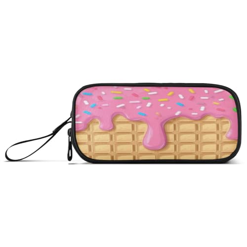 Image of Caikeny Pencil Case Fruits Waffle Ice Cream Pen Bag Colorful Large Capacity Pencil Box Pen Pouch with Zipper Cosmetic Organizer for Kids Teens Adults