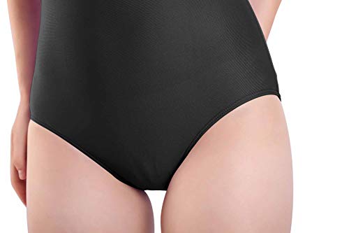 Mvefward Women's Basic Solid Tank Leotard With Scoop Neck Top Bodysuit For Adult Black M #TOP5