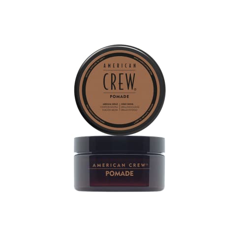 American Crew Pomade with Medium Hold & High Shine, Gifts For Men, For Shape & Control (85g) Water-based Pomade, Hair Styling for Men