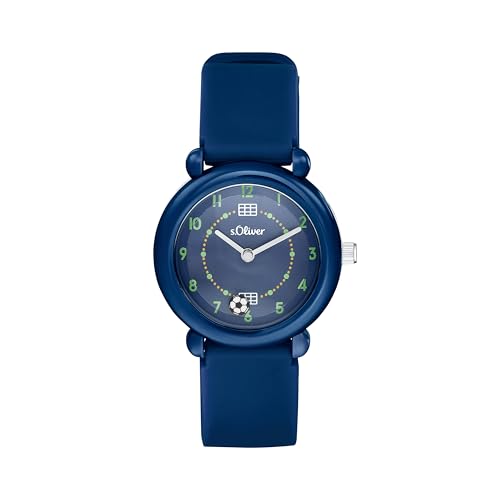 s.Oliver Armbanduhr Jungen Kinder Quarzuhr Analog, mit Silikon Armband, Blau, 5 bar Wasserdicht, Kommt in Uhren Geschenk Box, 2036534 s.Oliver Armbanduhr Jungen Kinder Quarzuhr Analog, mit Silikon Armband, Blau, 5 bar Wasserdicht, Kommt in Uhren Geschenk Box, 2036534