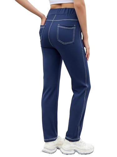 AVAMO Tapered Lounge Pants for Women 4-Way Stretchy Casual Dress Work Athletic Travel Workout Sweatpants with 4 Pockets