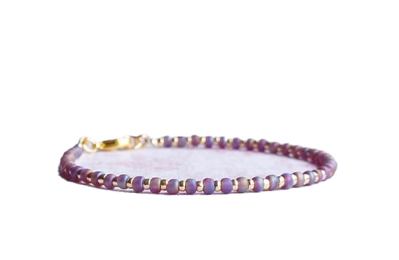 Bracelet en améthyste naturelle et argent doré idéal à accumuler au quotidien