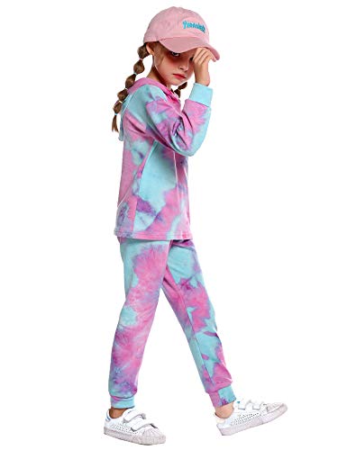 Image of Arshiner Girl's 2 Piece Rayon Print Pullover Kaftan Sweatpants Set