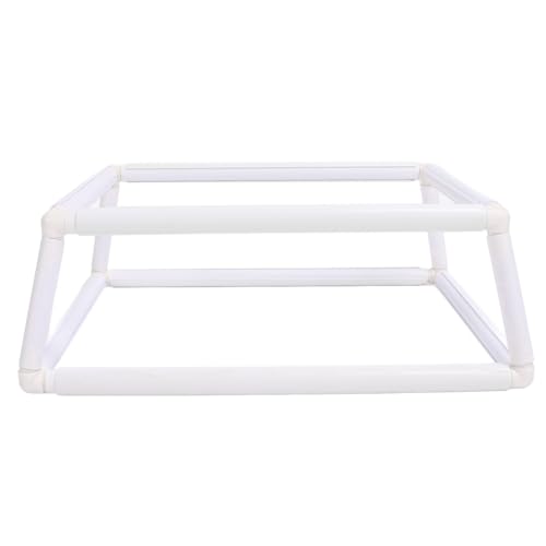 YedaHcy Double Layer Embroidery Frame Holder, Handheld Stitch Hoop Rack for Needlework, PP and Material, On, Versatile Use for Sewing, Fabric Painting, Basting, (White)