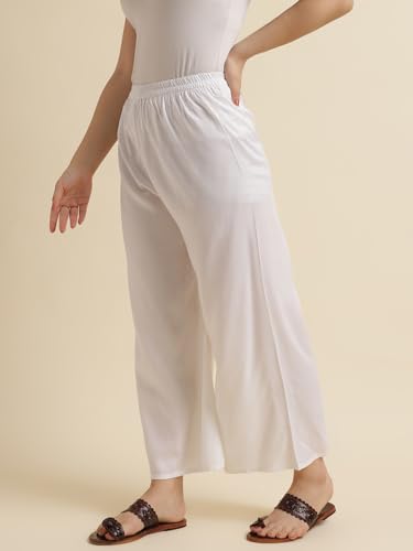 Image of Fabclub Women's Heavy Rayon Solid Plain Palazzo