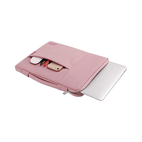 Image of MOSISO Laptop Sleeve Case with Corner Protection Compatible with 13-13.3 inch MacBook Pro, MacBook Air, Surface Laptop 3 /2 /1 13.5, Lenovo Dell Toshiba HP ASUS Acer, Polyester Briefcase Bag, Pink