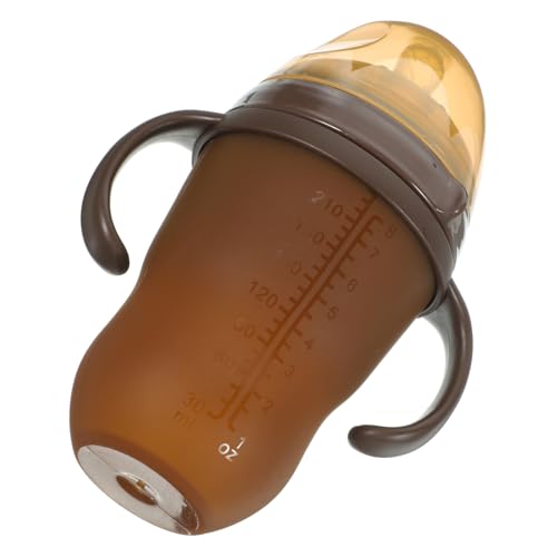 YARNOW シリコン製哺乳瓶 ベビー哺乳瓶 ダブルハンドル 軽量 小型 持ち運び便利 抗菌性能 旅行用 赤ちゃん用 1個