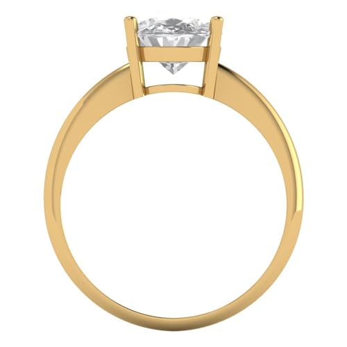 Clara Pucci Solid 14K Rose Gold Moissanite Ring - 1.5 tcw Pear Cut Certified Solitaire Engagement Ring for Women, Promise Bridal Rings for Women, Wedding Ring for Women4