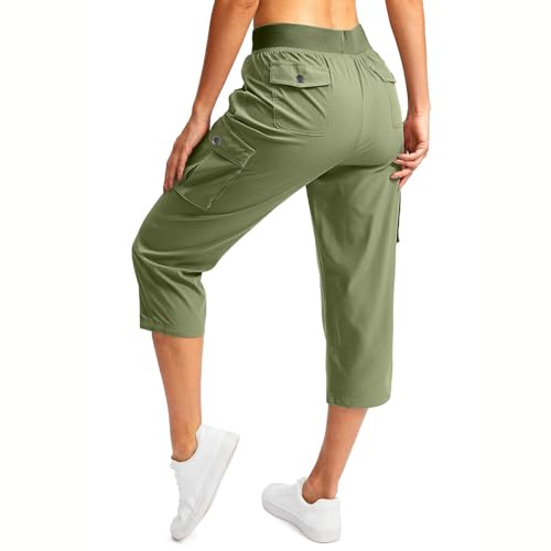 Cargo Pants Women High Waisted, Womens Cargo Capris with Pockets, Capri Pants for Women Casual Summer 2025 Trendy2
