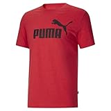 Puma Mens Essentials Logo T-Shirt (Available in Big & Tall), for All Time Red Heather, Medium