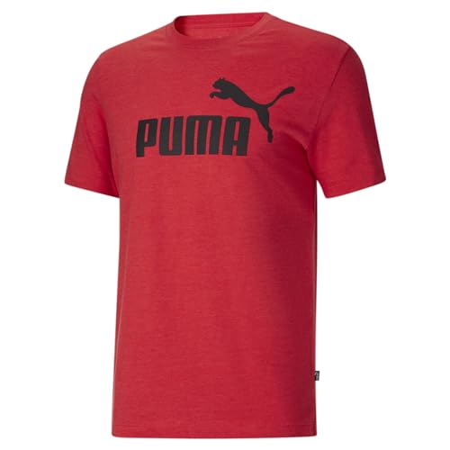 Puma Mens Essentials Logo T-Shirt (Available in Big & Tall), for All Time Red Heather, Medium