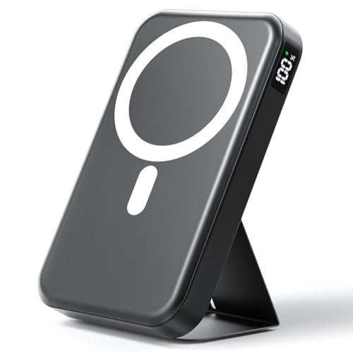 Gxorul for Magsafe Power Bank, 10000mAh Wireless Portable Charger with Foldable Stand, 20W PD Fast...