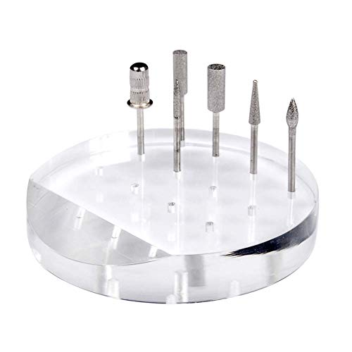 Soporte acrílico para 12 brocas de uñas transparente miniatura 1