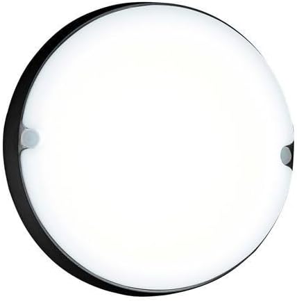 Bright Star Lighting 18W LED Cool White Bulk Head Light with Round Polypropylene Cover, Black
