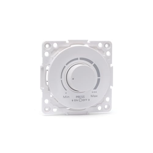 Regulador de intensidad para LEDs, compatible con estándares alemanes y franceses. Color blanco, perfecto para un toque elegante y funcional que mejora la iluminación de tus espacios.
