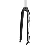 mtb 26/27,5/29 pollici forcella rigida qr 9x100mm freno a disco in lega di alluminio forcelle bici 1-1/8 senza filettatura mountain bike forcelle anteriori (color : black, size : 26)