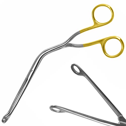 MuskalMed Gold Handle Magill Forceps 10" Adult ENT Anesthesia Instruments EMT EMS Supplies, Medical Tool and Surgical Instrument