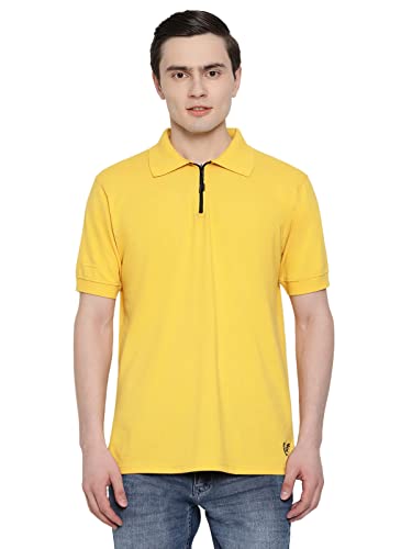 Image of UZARUS Men's Solid Cotton Regular Fit Polo T-Shirt