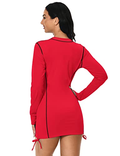 Kpsun Womens Rash Guard Upf 50+ Uv Sun Protection Side Adjustable Long Sleeve Swim Shirt Half Zip Surfing Fishing Shirt thumb #2