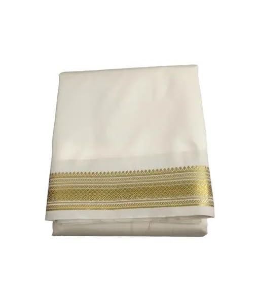 Image of Traditional Fancy Men's Silk Dhoti with Paithani Zari Border, 4 Meter