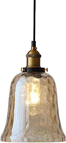 Lámpara colgante E27 de vidrio y aluminio dorado resistente a la herrumbre para iluminación de techos