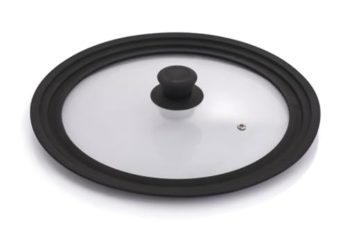 Maury's Coperchio Multimisura, Realizzato in Vetro e Silicone, si adatta Facilmente a ogni misura Porta Praticità nella tua Casa con Un Solo Coperchio! (22-24-26 cm)