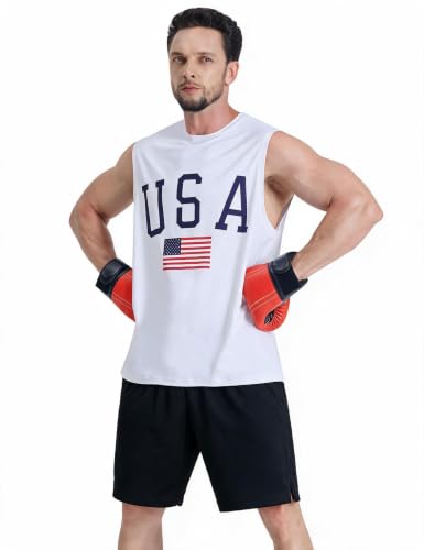 Image of EZRUN Men's Workout Sleeveless Shirts Quick Dry Muscle Swim Shirt Gym Fitness Running Beach Tank Tops