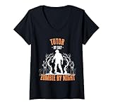 Photo Gallery donna tutor di day zombie di notte divertente halloween insegnante raccapricciante maglietta con collo a v Photo Gallery donna tutor di day zombie di notte divertente halloween insegnante raccapricciante maglietta con collo a v