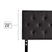 Lucid Mid-Rise Upholstered Headboard - Diamond Tufted - Padded Polyester - Adjustable Height from 34” to 46” - Easy Assembly - Bed Frame or Wall Mount - Sturdy - Charcoal - Full / Full XL Size