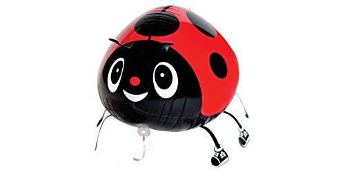Airwalker Ballon Marienkäfer - laufendender Tier Luftballon Helium Walking Folienballon Deko für Kinder Geburtstag Party Hochzeit Kinder Geschenk JGA Dekoration Tierballons laufen