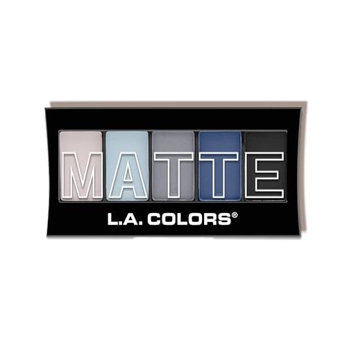 L.A. COLORS 5 Color Matte Eyeshadow, Blue Denim CEM474