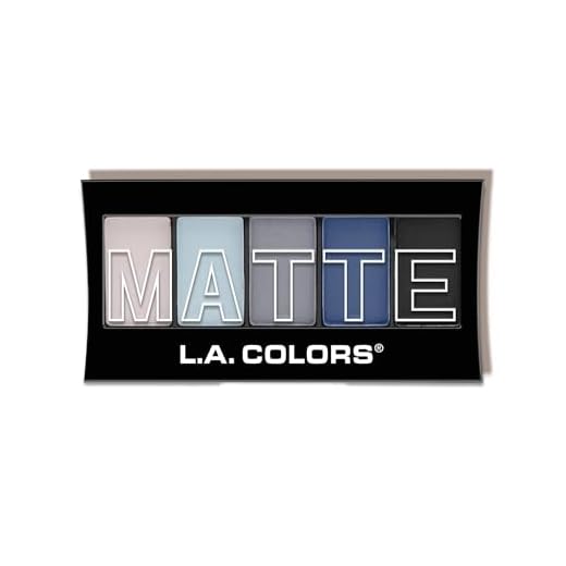 L.A. COLORS 5 Color Matte Eyeshadow, Blue Denim, 0.25 oz.