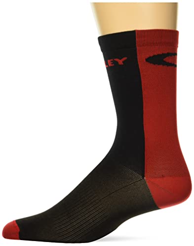 Oakley Mens Icon Road Short Socks, Blackout/Redline, Large US