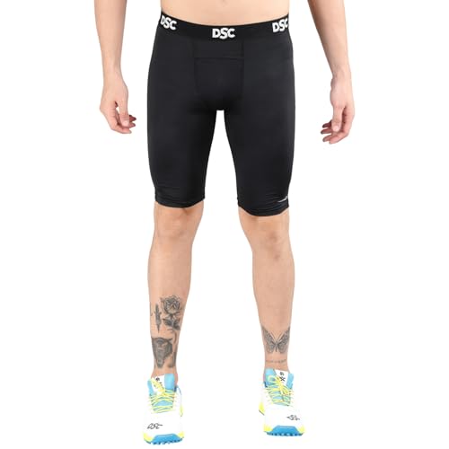 Image of DSC Men's Compression Shorts, Half Tight Athletic Underlayer for Workout, Gym, Sports & Cycling - Breathable Muscle Support
