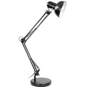 Virone Deon Lampara Escritorio 10 W para LED E27 (no incluye bombilla) Acero (negro)