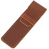 Étui à stylos classique en cuir Crazy Horse fait main avec rabat, prend une couleur marron foncé rétro, élégant et gracieux, convient à tous les principaux stylos à insuline disponibles sur le marché