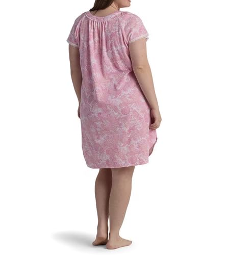 Image of Miss Elaine Short Cottonessa Nightgown, Short Sleeves and Beautiful Pattern Gown, Sleepwear & Loungewear
