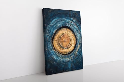 Tableau sur toile anneaux de souche d'arbre decoration murale chambre