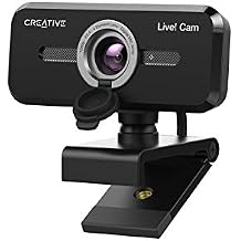 Creative Live! Cam Sync 1080p V2 Full HD Wide-Angle USB Webcam with Auto Mute and Noise Cancellation for Video Calls, Improved Dual Built-in Mic, Privacy Lens Cap, Universal Tripod Mount...