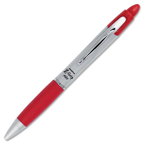 Stylo bille rouge Zebra Z-Grip Max 1 mm idéal pour corriger au bureau