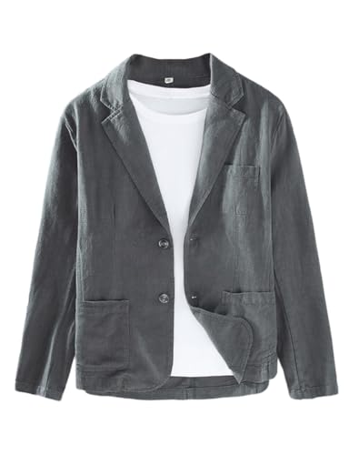 IDEALSANXUN Mens Linen Blazer Casual Slim Fit Sport Coats Suit Jackets