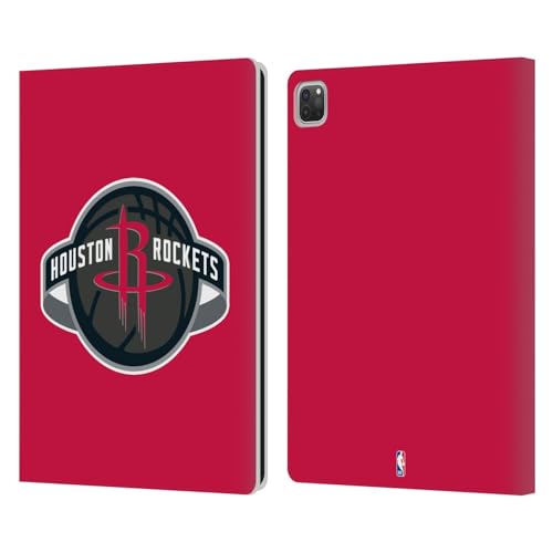 Coque iPad Pro 12.9 cuir rouge support portefeuille Houston Rockets NBA