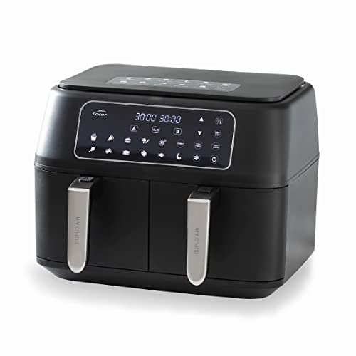 Lacor - 69508 - Freidora Sin Aceite Duploair, Air Fryer Con Pantalla Táctil, Doble Cestillo, Incluye Recetario, 11 Programas, Función Deshidratado, Antiadherente Eco, Gran Capacidad 9l, 2400 W Lacor - 69508 - Freidora Sin Aceite Duploair, Air Fryer Con Pantalla Táctil, Doble Cestillo, Incluye Recetario, 11 Programas, Función Deshidratado, Antiadherente Eco, Gran Capacidad 9l, 2400 W